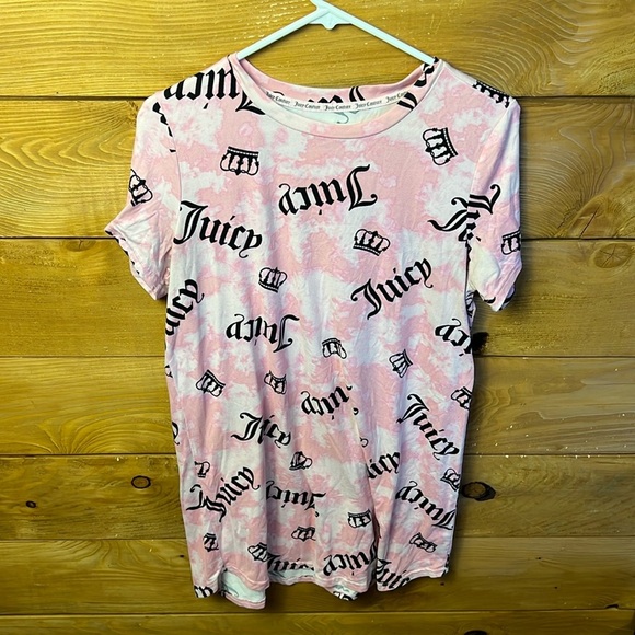 Juicy Couture Womens Pink Graphic Sleep Shirt Pajamas Nightgown Md soft sleep - Picture 1 of 7
